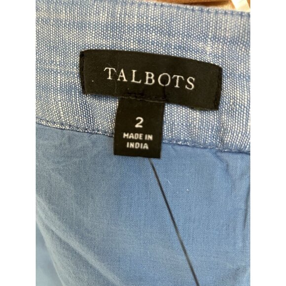 NWT Talbots Linen Scalloped Embroidered Detail Shift Dress Lined Small MSRP $129 - Picture 10 of 13